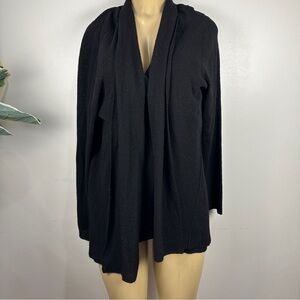 Set 2-piece Eileen Fisher Wool Cardigan And Camisole Top Sz XL Open Front Black